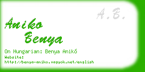 aniko benya business card